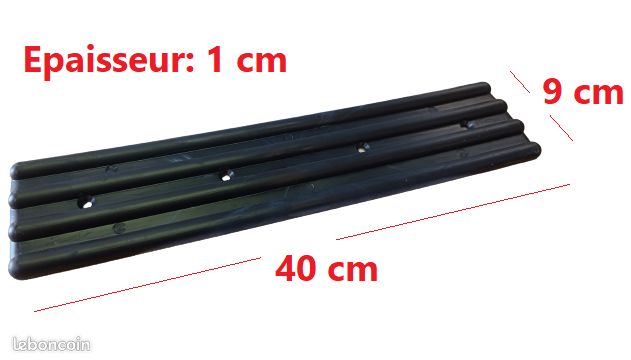 Lot De 10 Patins De Coulisses Pour Remorque Bateau - Glissières Robustes ABS 7.6 X 25.4 Cm Noir/Blanc