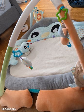 Tapis D'Éveil Playgro Pingouin - Arche Amovible, 4 Jouets Suspendus, Coussin - 106x92x60 Cm, Multicolore, Dès La Naissance