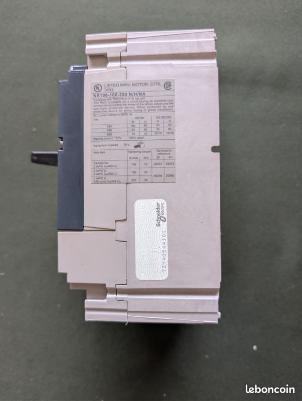 Disjoncteur NS Schneider Electric – Matériel état neuf (image 2)