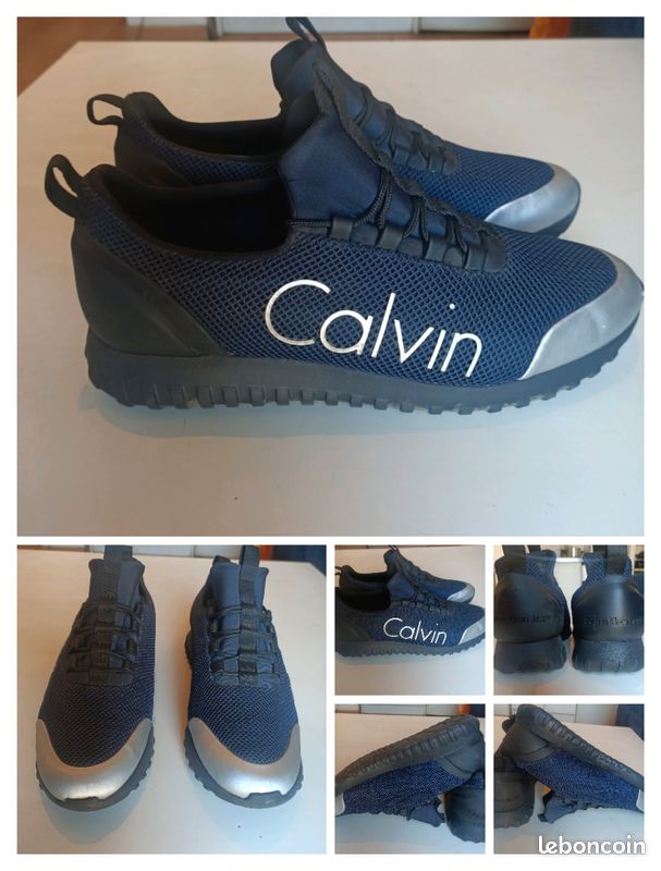 Basket Calvin Clein Jeans bleu nuit/argent (image 1)