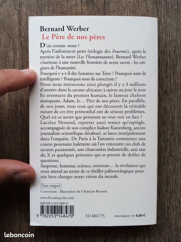 Livre Bernard Werber - "Le père de nos pères" état neuf (image 2)