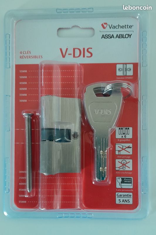 Cylindre serrure  Vachette V-DIS ( 30X30 ) à basculeur - Bricolage