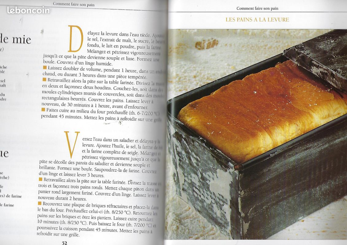 Livre " comment faire son pain " composants materiels ustensils recettes editions rustica (image 2)
