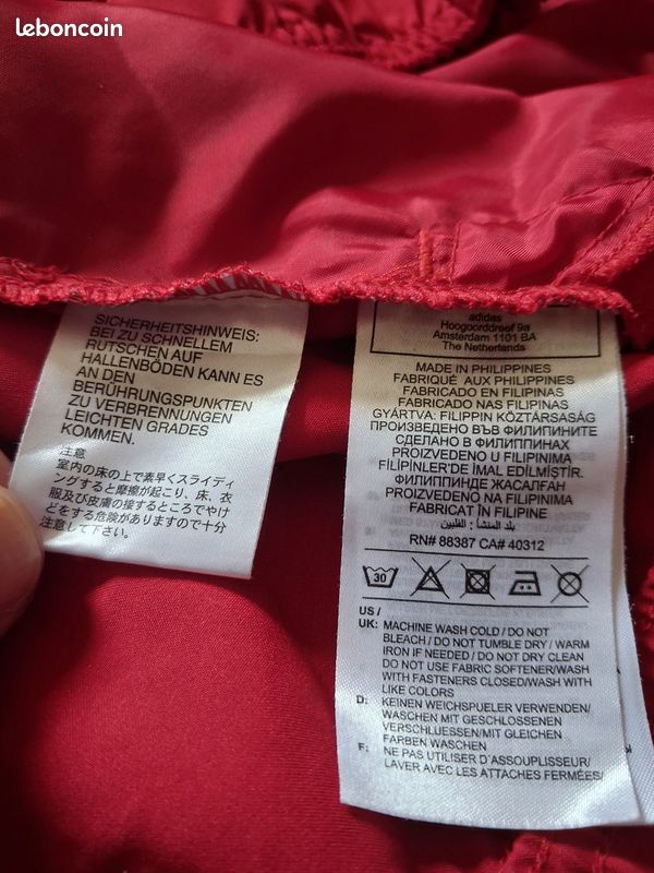Veste de survêtement Adidas Aeroready Rouge & Blanc 2021 Streetwear Taille L (image 12)