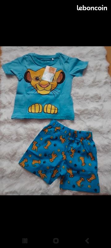 Pyjama été, pyjashort Le roi lion,8 ans Vêtements