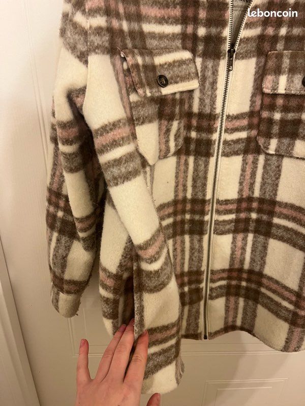 Veste à carreaux oversized (image 4)