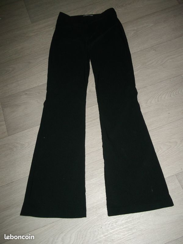 Pantalon LA REDOUTE noir, fluide, évasé 36 TBE Vêtements