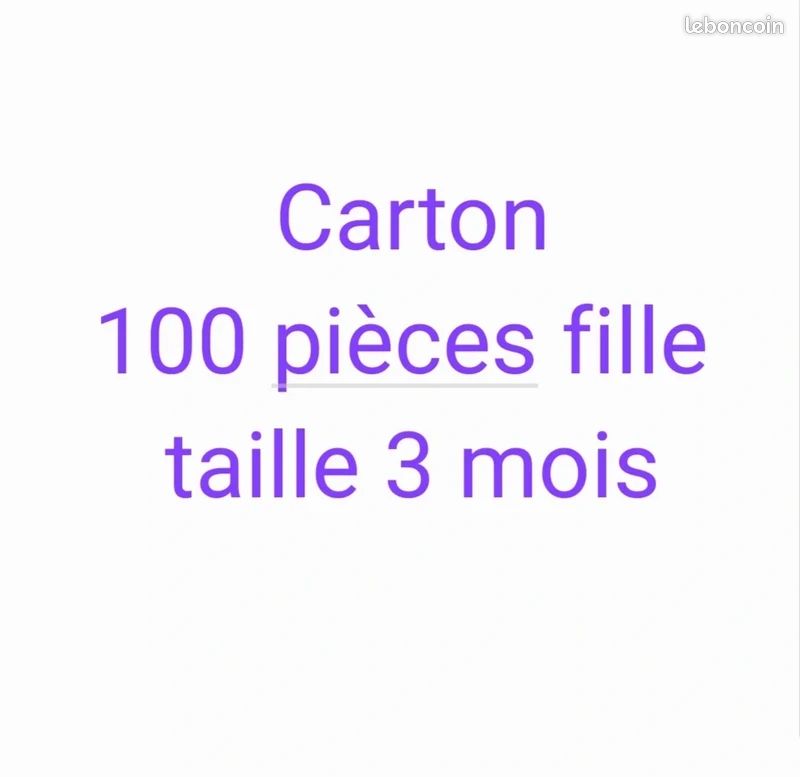 Carton 100 pièces vêtements fille 3 mois été (image 2)
