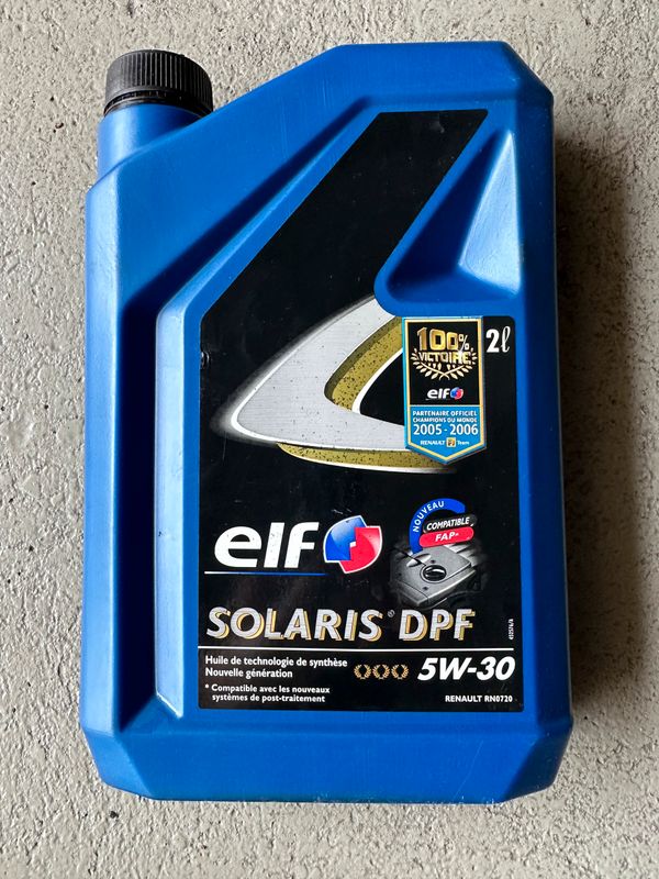 Huile Moteur Elf SOLARIS DPF 5W-30 Bidon de 2 Litres-- la Solaris est  remplacé par la Elf Evolution Full Tech 5W-30 - Équipement auto