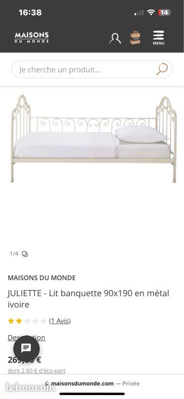 Lit avec sommier (image 1)