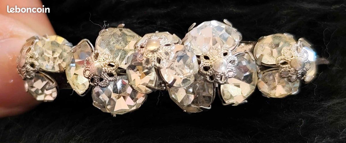 ANCIENNE BARRETTE DE cheveux en argent massif EUR 30,00 - PicClick FR