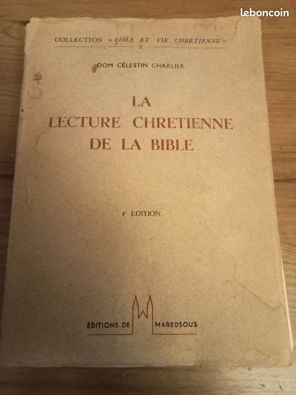 La lecture chrétienne de la Bible - Dom Célestin Charrier - Éditions de Maredsous (image 1)