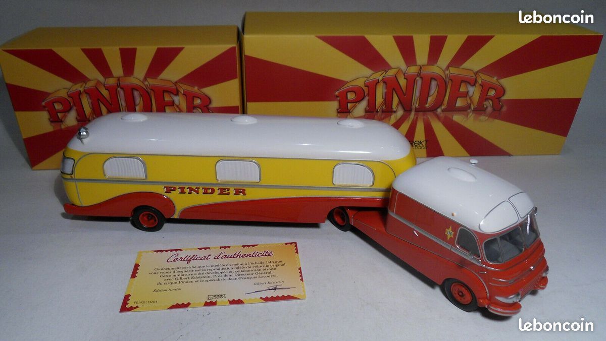 Modèle Réduit Camion Ford Et Caravane Du Cirque Pinder - Échelle 1:43 - Marque Direck Collection - Neuf