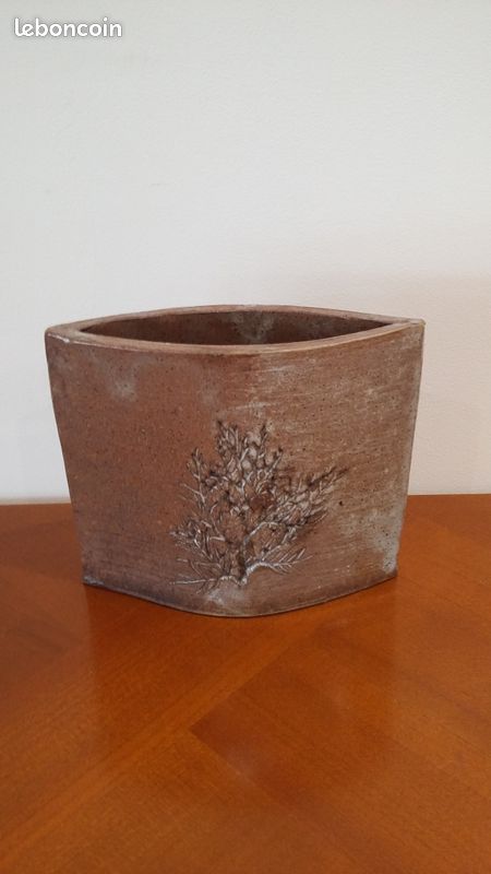 Très Joli Vase En Céramique Décor Herbiers Anthony Pitot Vintage (image 5)