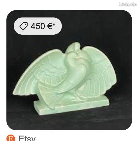 Lejan - Pigeons céramique -art déco 1930 (image 20)