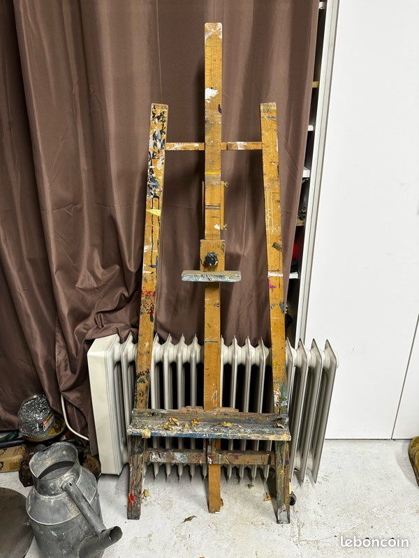 Lot de 2 chevalets d’atelier de peintre en bois (image 2)