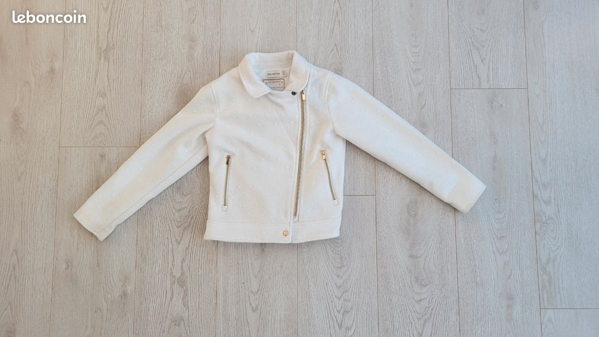 Veste manteau fille 8 ans blanche (image 2)