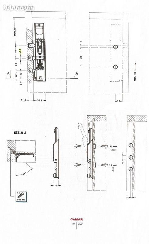 Quincaillerie - Fixation murale meuble cuisine ou salle de bain (image 3)
