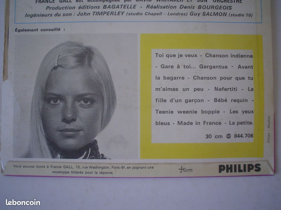 France Gall: Chanson indienne 45 T vinyle (image 7)