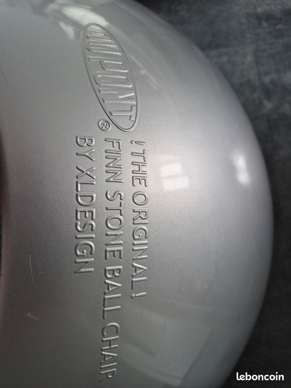 Pouf Ball chair XL boom Dupont laqué gris (image 3)