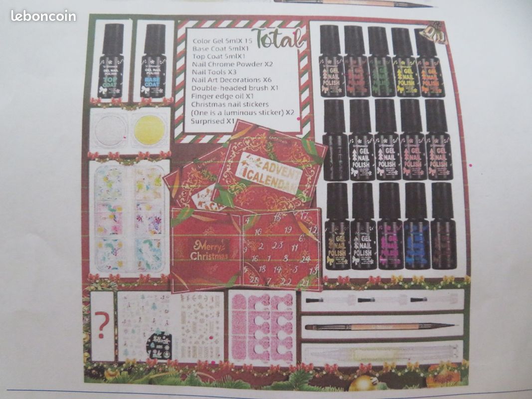Calendrier de l'avent noël - vernis gel, stickers, accessoires manucure (image 8)