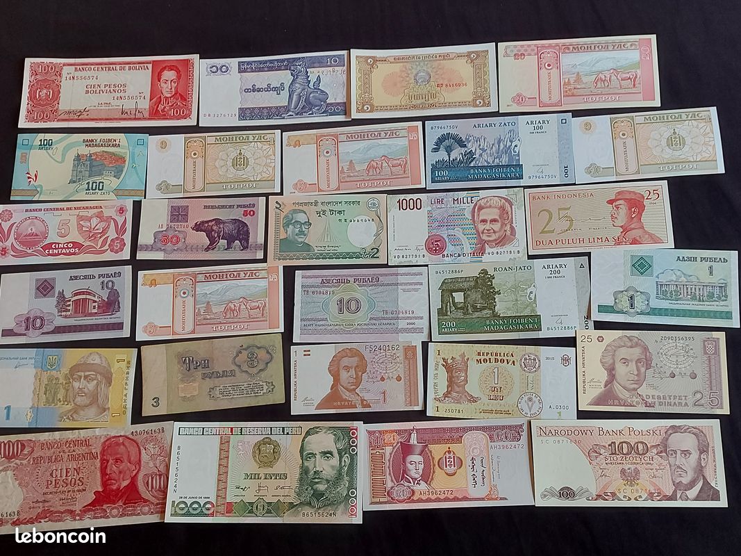L8 28 billets du monde 26 UNC 2 ayant circulés (image 2)