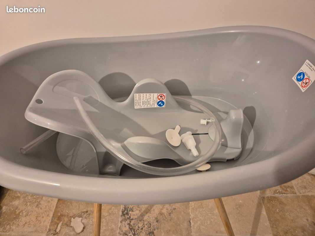 Pack Bain Bébé Thermobaby Vasco 7 En 1 - Baignoire+Pied+Transat+Thermomètre - Fabriqué France