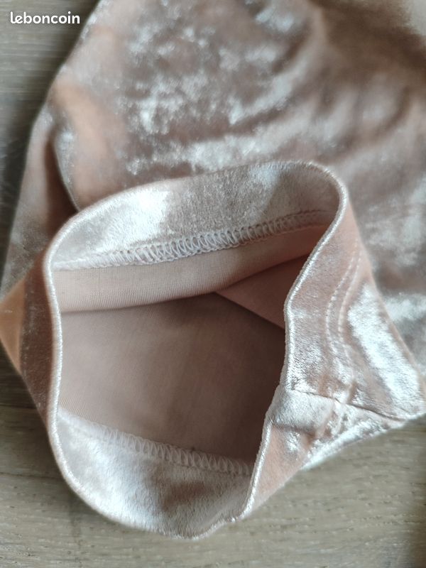 Pull manches 3/4 en velours rose pâle, Charlott', 38 (image 4)