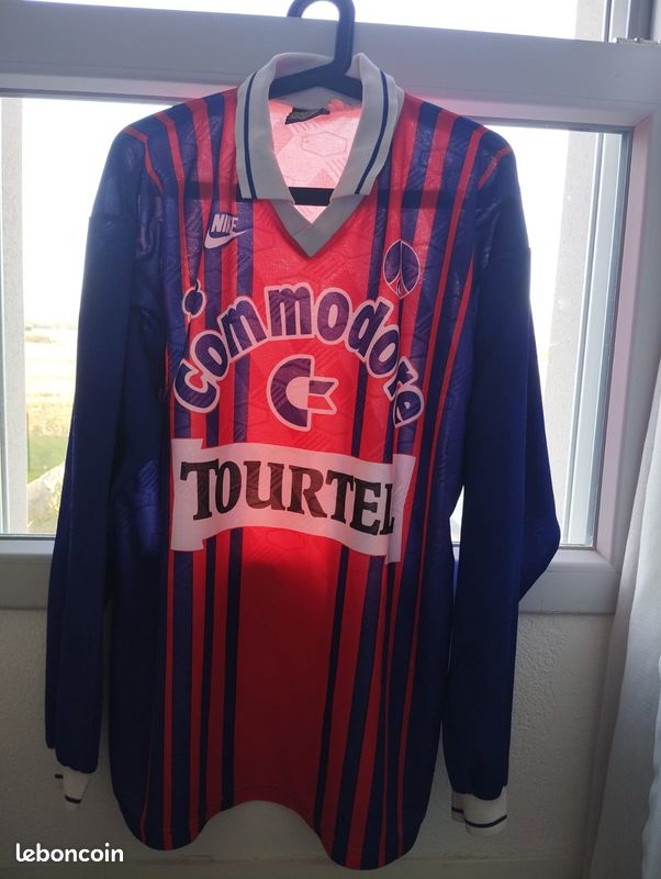 Maillot Vintage PSG Domicile 1993-1994 - Nike Commodore Tourtel - Taille L