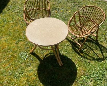 Fauteuil crapaud enfant en rotin