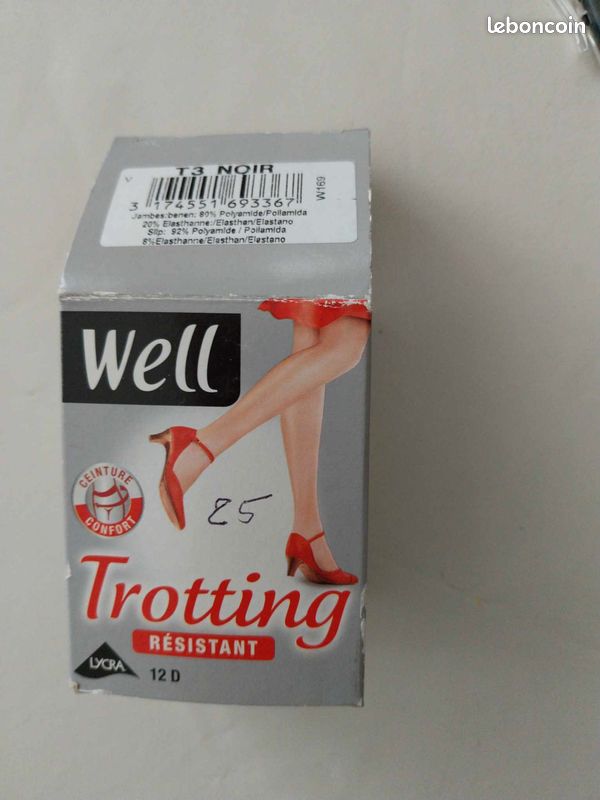 Collant Vintage VALDERAU Taille 3 – Polyamide à Pois, Neuf Avec étiquettes