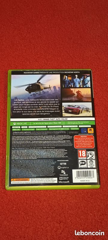 GTA 5 / Grand Theft Auto V – Version Française Complète Pour Xbox 360 – Bon État