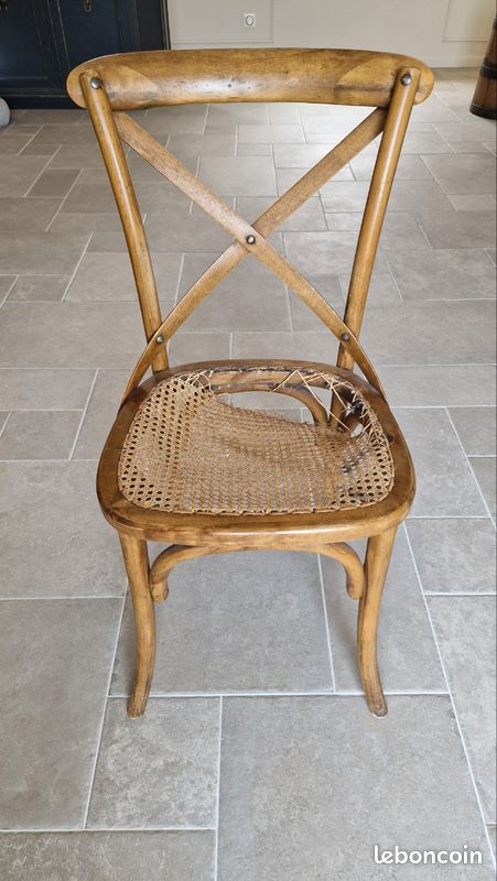 Chaise bois et cannage à renover (image 2)