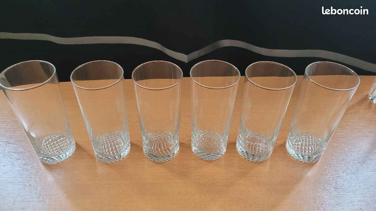 6 verres à eau et jus 14cm de hauteur x 6cm de diamètre (image 2)