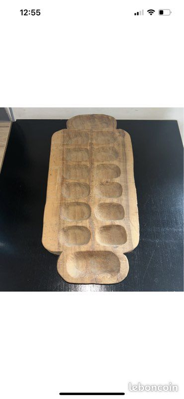A2 / jeu africain art africain awale artisanale / en bois brut 4,5kg (image 2)