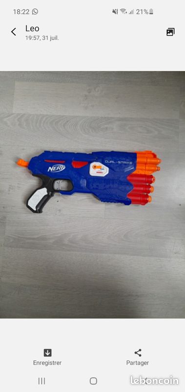 Pistolet nerf (image 1)