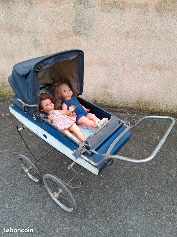 ancien landau poussette Doucet pour poupée Vintage