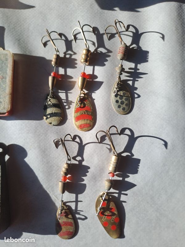 Lot De 2 Hameçons Vintage Dardevle 1/8 Oz - Carte Rouge - Pêche