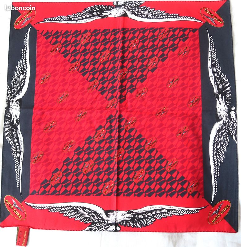 Foulard Carré Vintage Moto Guzzi Pour Femme - Blanc - Style Moto Rétro