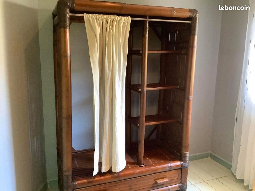 Chambre enfants lit enfant avec armoire en bambou (image 1)