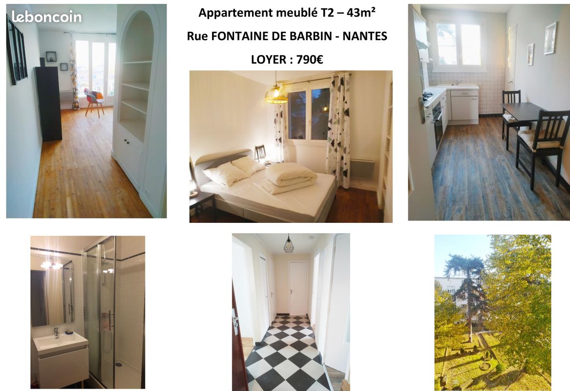 Appartement 2 pièces 43 m² · à Nantes · 43 m² · 790 €