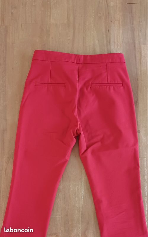 Pantalon femme chino rouge Mango 34 (image 9)