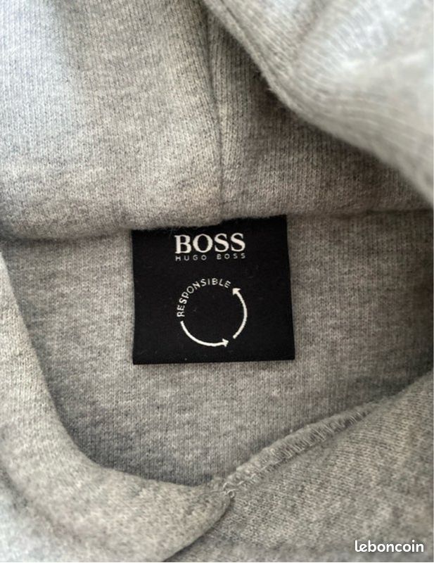 T-shirt Hugo Boss Homme – Gris – Taille L – Col Ras Du Cou – État Correct