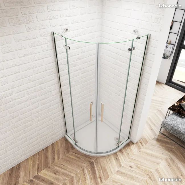 Paroi de douche 80x80 quart de rond (image 1)