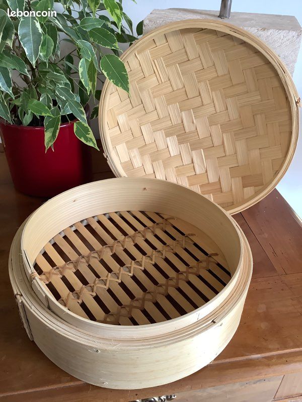 Panier vapeur en bambou , cuiseur à riz , cuiseur vapeur , cuisine asiatique , bambou naturel (image 8)