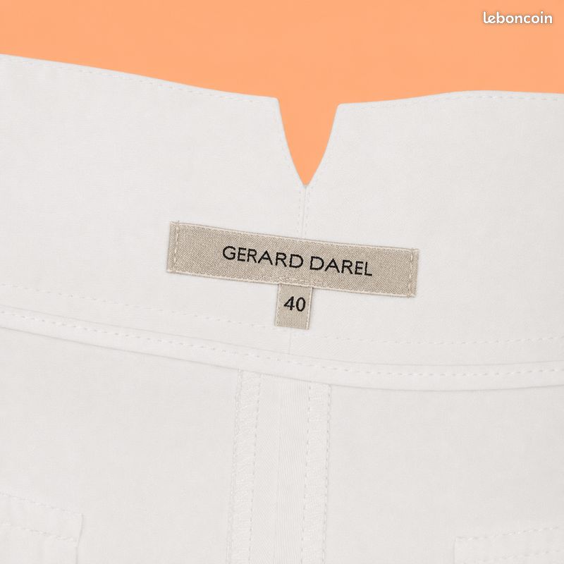 Pantacourt Cropped Corsaire Blanc Capri Femme Chic été GERARD DAREL Taille 40 Neuf (image 8)