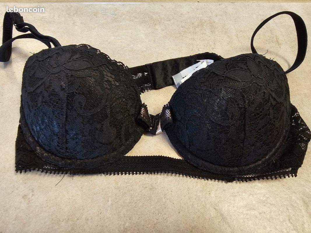 Soutien-gorge Etam Noir Balconnet - Bonnet B - Avec Armatures Et Liens à Nouer