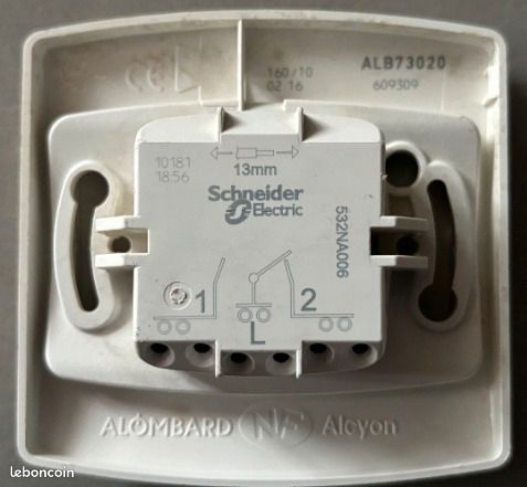 Poussoir Simple ALCYON Schneider - Pour Installation électrique Rapide