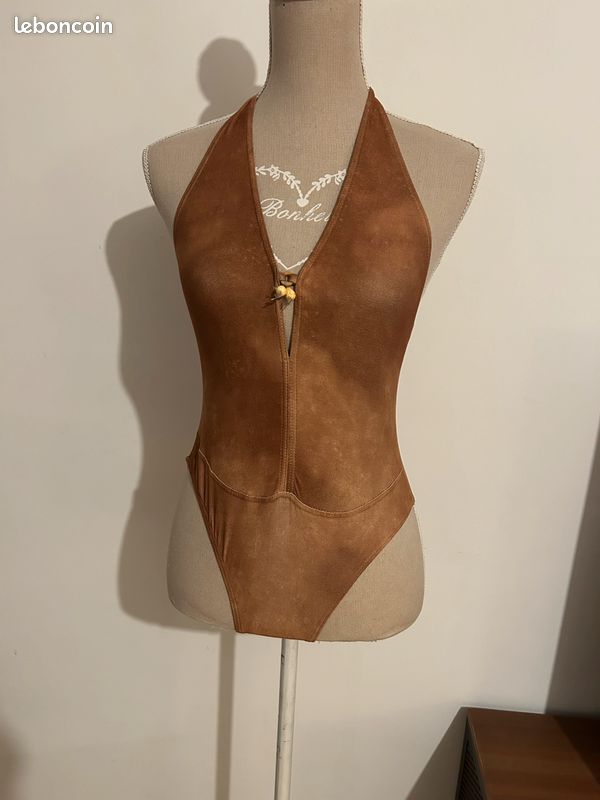 Maillot bain 1 pièce marron - T38 (image 1)