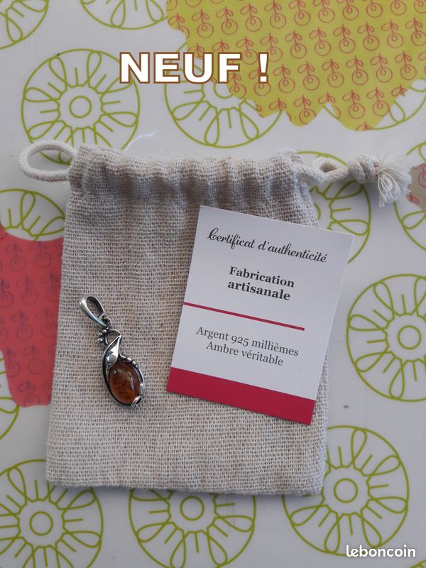 Pendentif Charms Neuf En Argent 925 Et Ambre - Sans Marque - Neuf Sans Emballage